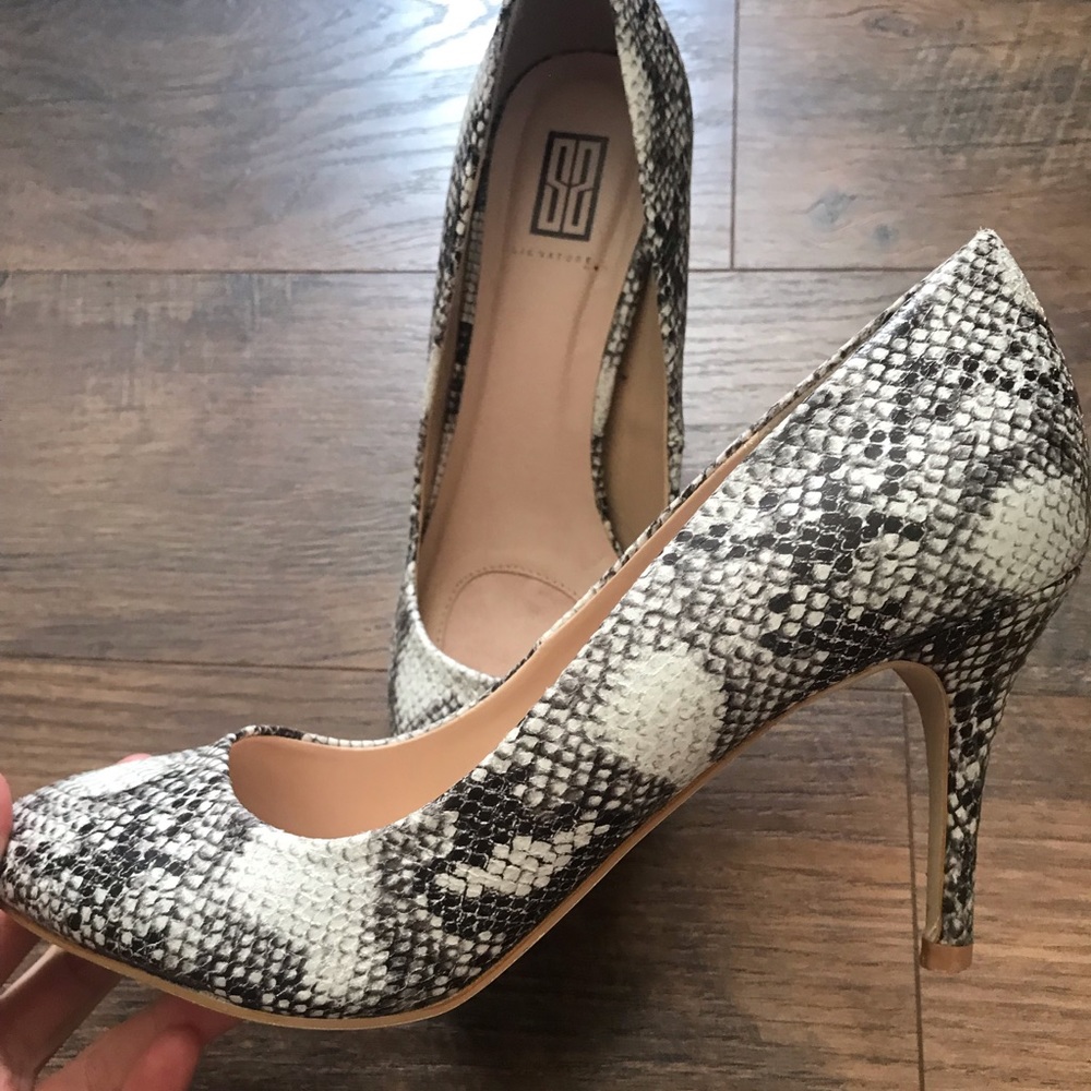 Snakeskin Print Heels